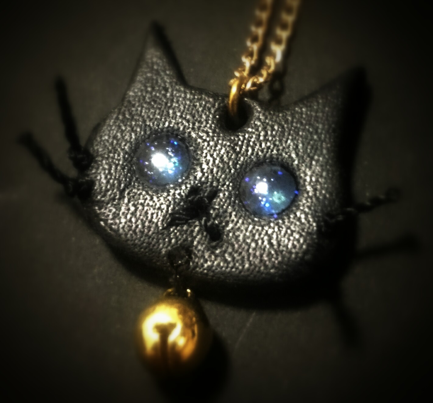 Galaxy Cat Leather Necklace