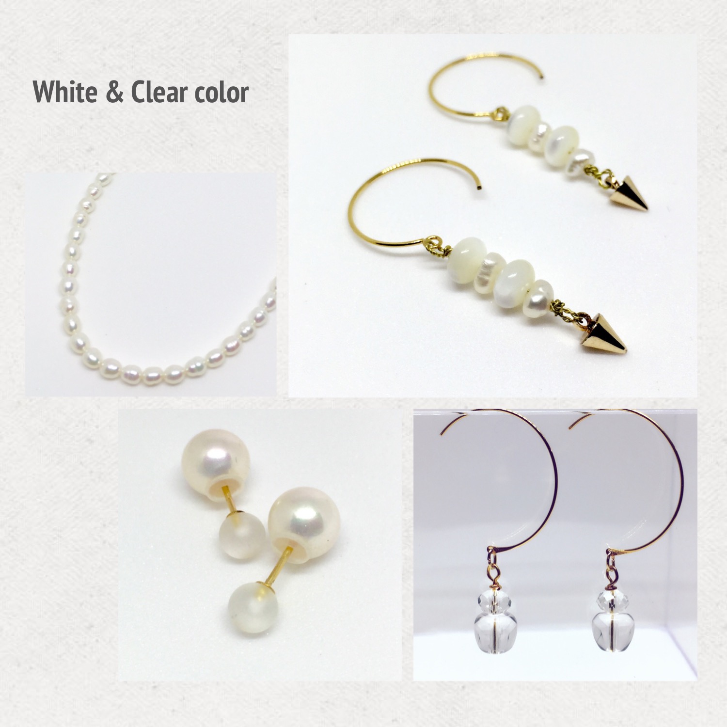 透明✨白　white&clear color power stone 天然石の色の持つ意味　