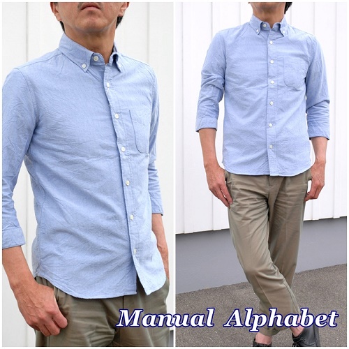ＭＡＮＵＡＬ　ＡＬＰＨＡＢＥＴ　マニュアルアルファベット　七分袖シャツ　ＭＫ－Ｓ－０３４