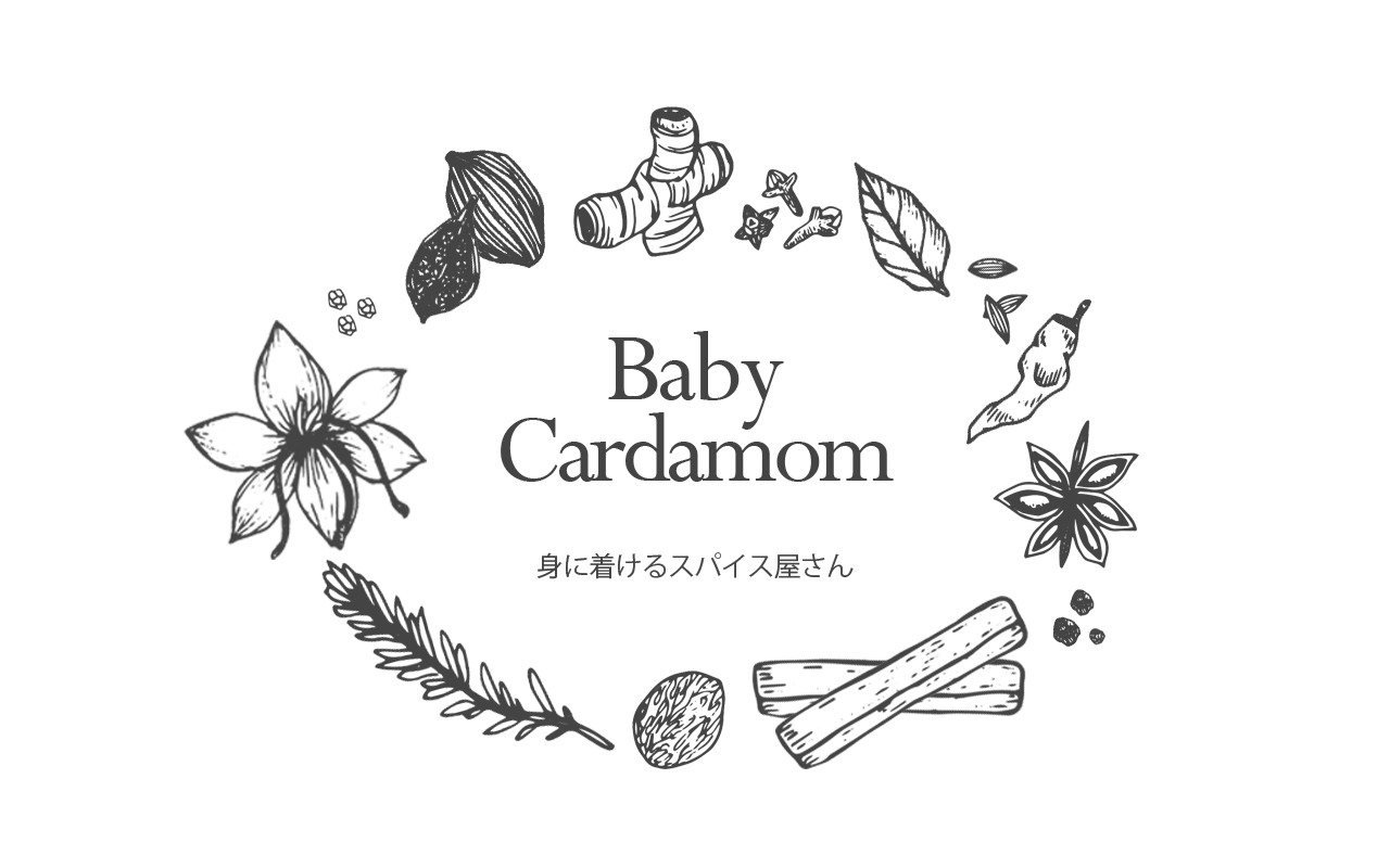 ゴールドカレースパイス イヤリング 特大 Baby Cardamom